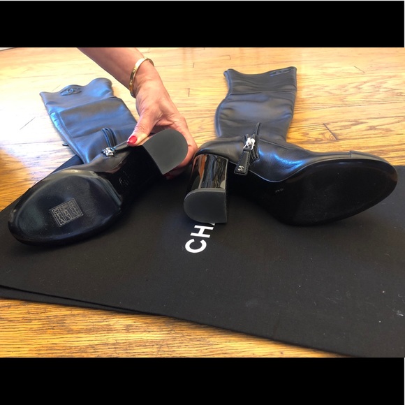 BRAND NEW - Chanel - Thigh-high Leather Boots - Picture 6 of 8